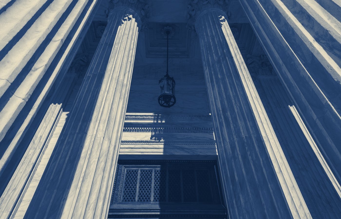 Classical columns of a federal courthouse